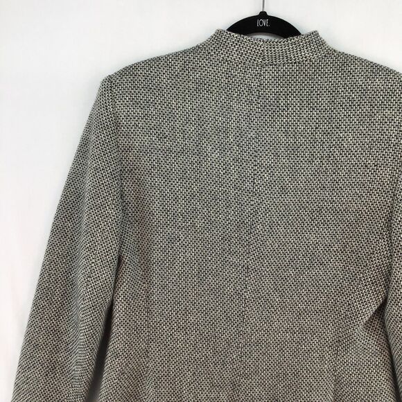LARRY LEVINE Women's Size 10 Tweed Coat Knee Length 2 button Black Gray White - Picture 12 of 15